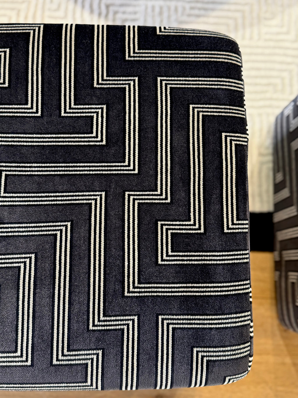 Horace Carbon Velvet Cube Footstool