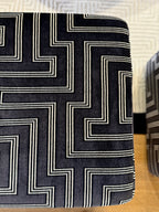 Horace Carbon Velvet Cube Footstool