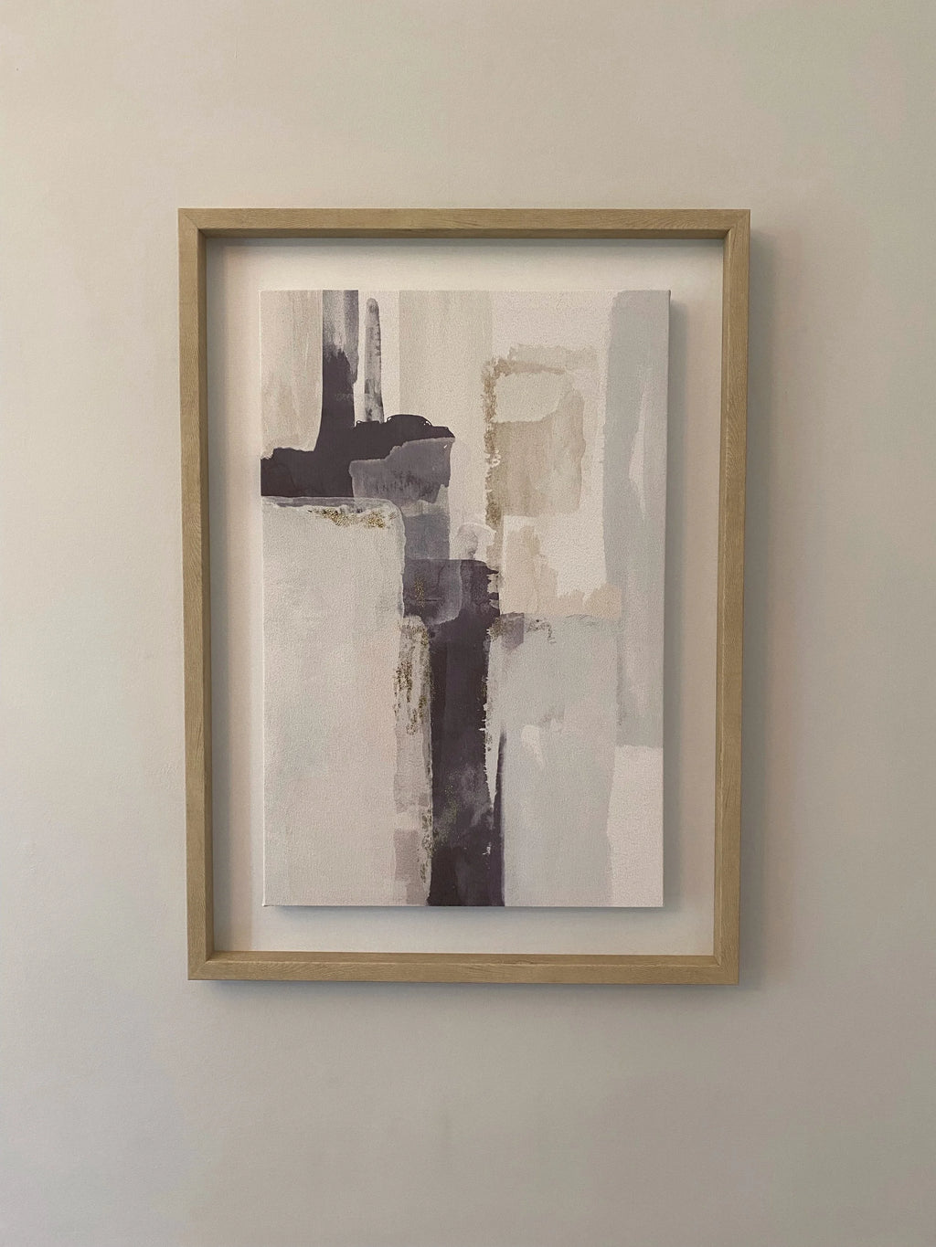 Set of 2 Brush Stroke Framed Canvas