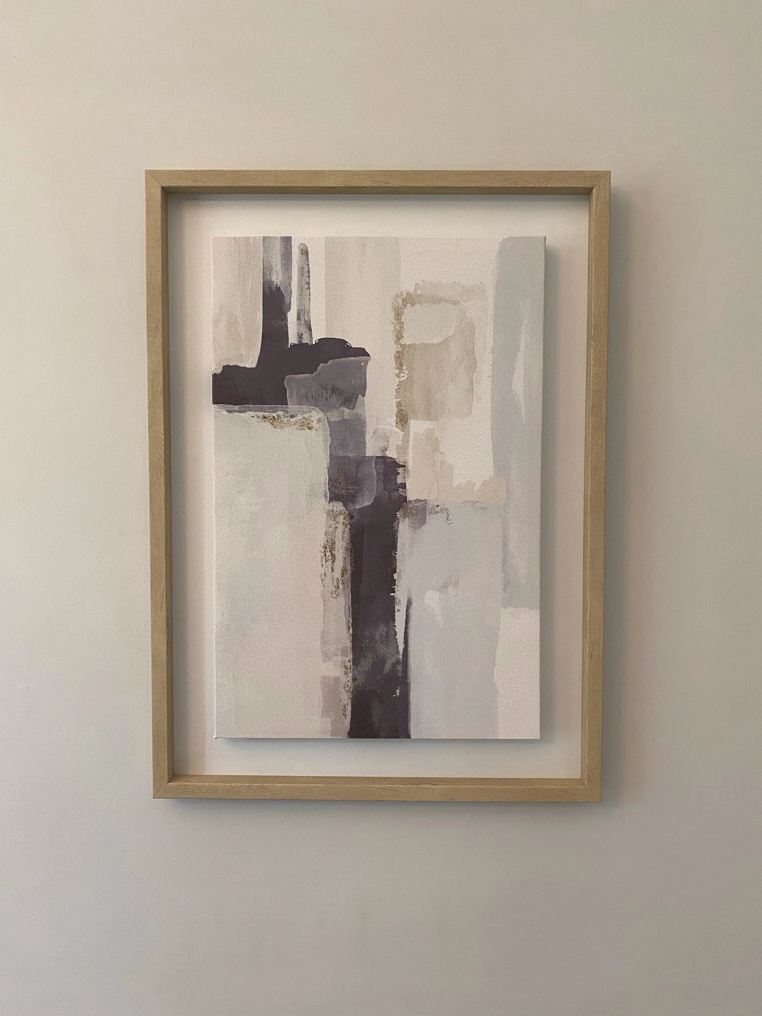 Set of 2 Brush Stroke Framed Canvas
