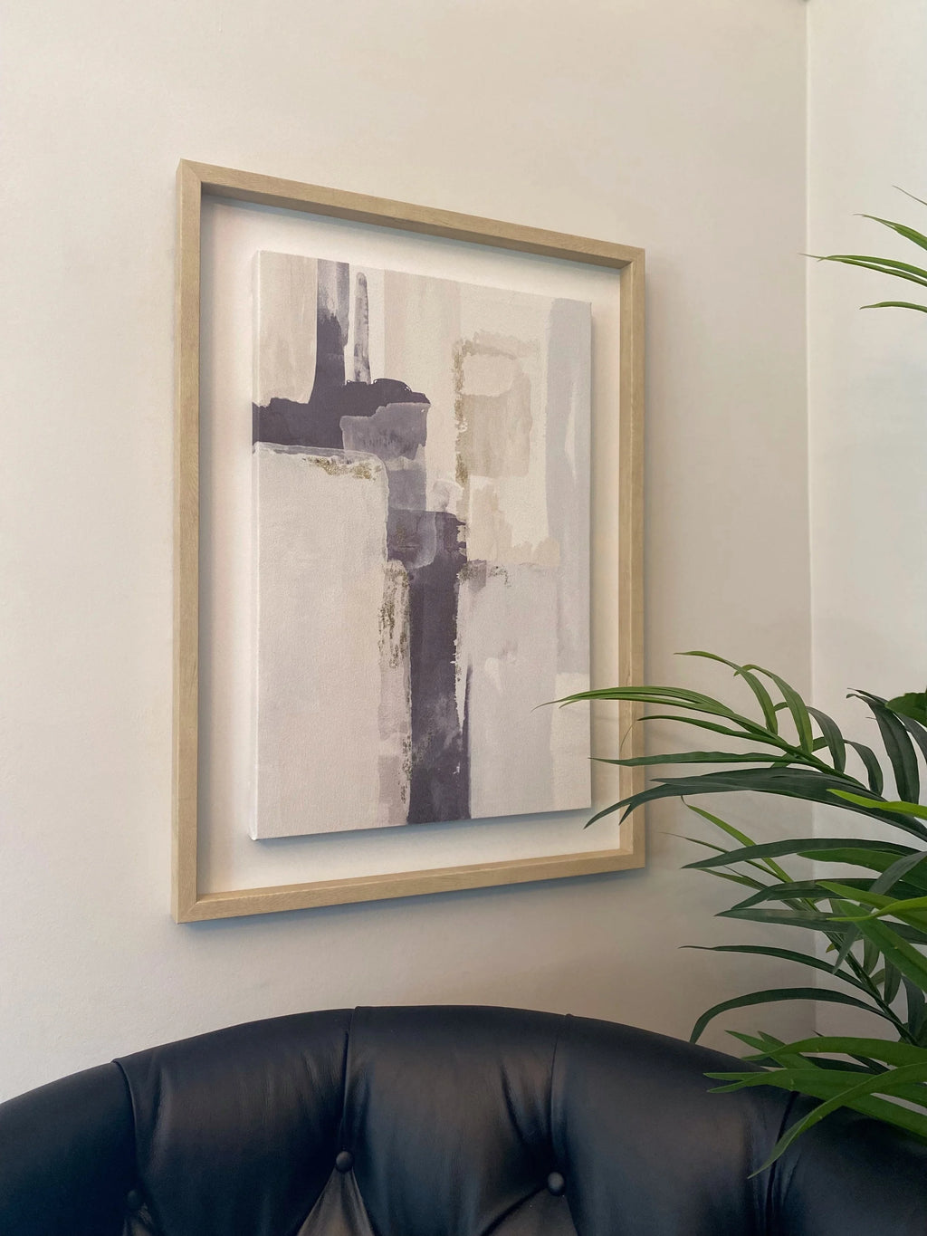 Set of 2 Brush Stroke Framed Canvas