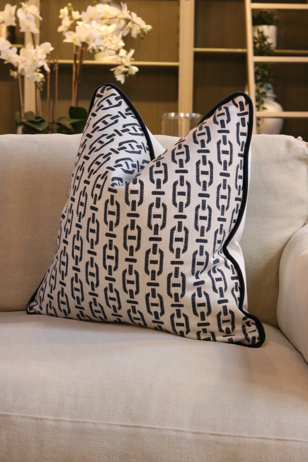 Andrew Martin 'Burlington Navy' Cushion