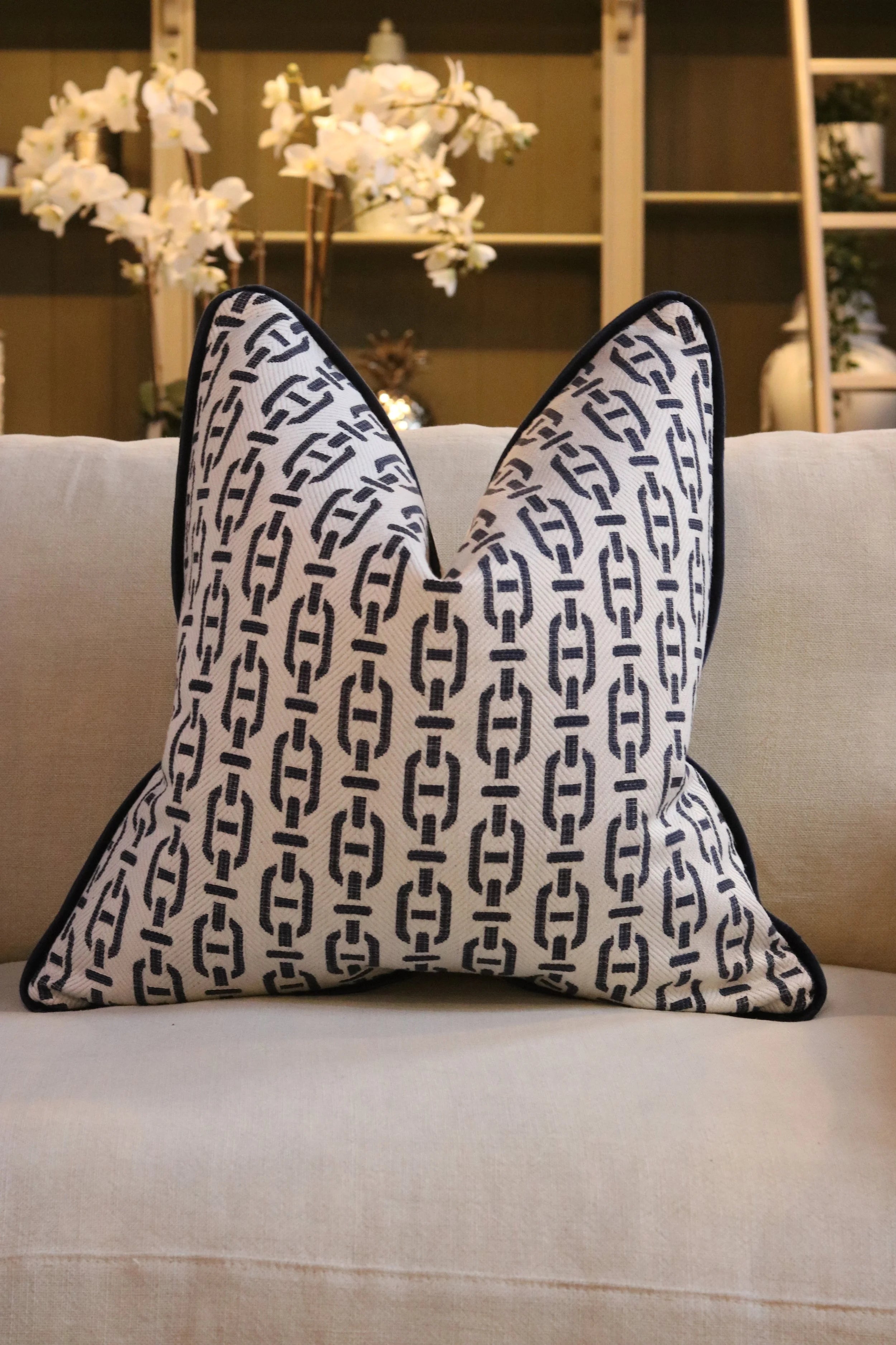 Andrew Martin 'Burlington Navy' Cushion
