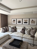 Set of 4 Hand Embellished Framed Canvases