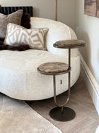 Dark Emperador Marble Double Accent Table