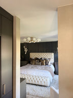 Linen Bed with Bench Footboard