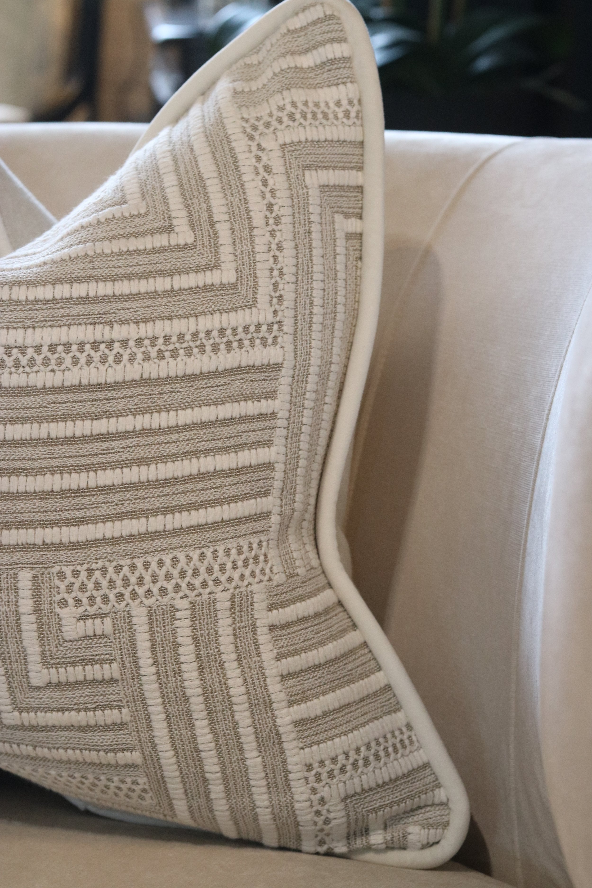 Macrame Linen Cushion