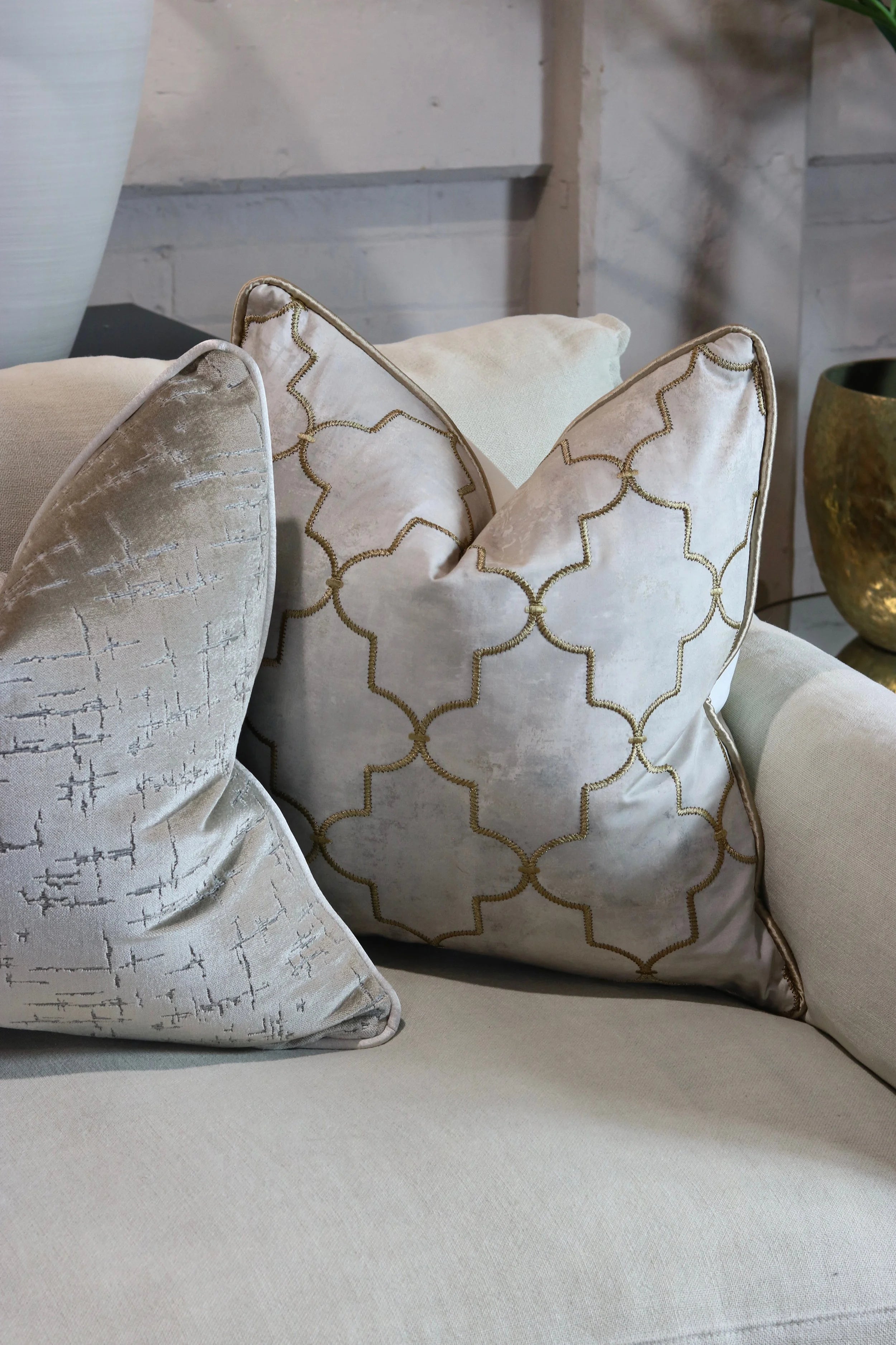 Lilou Gold Sofa Cushion Set