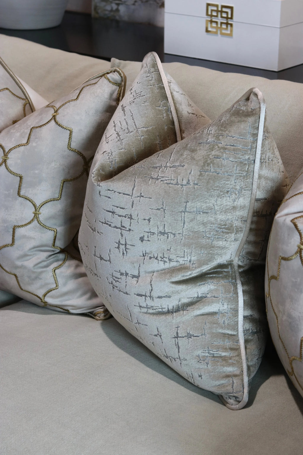 Lilou Gold Sofa Cushion Set