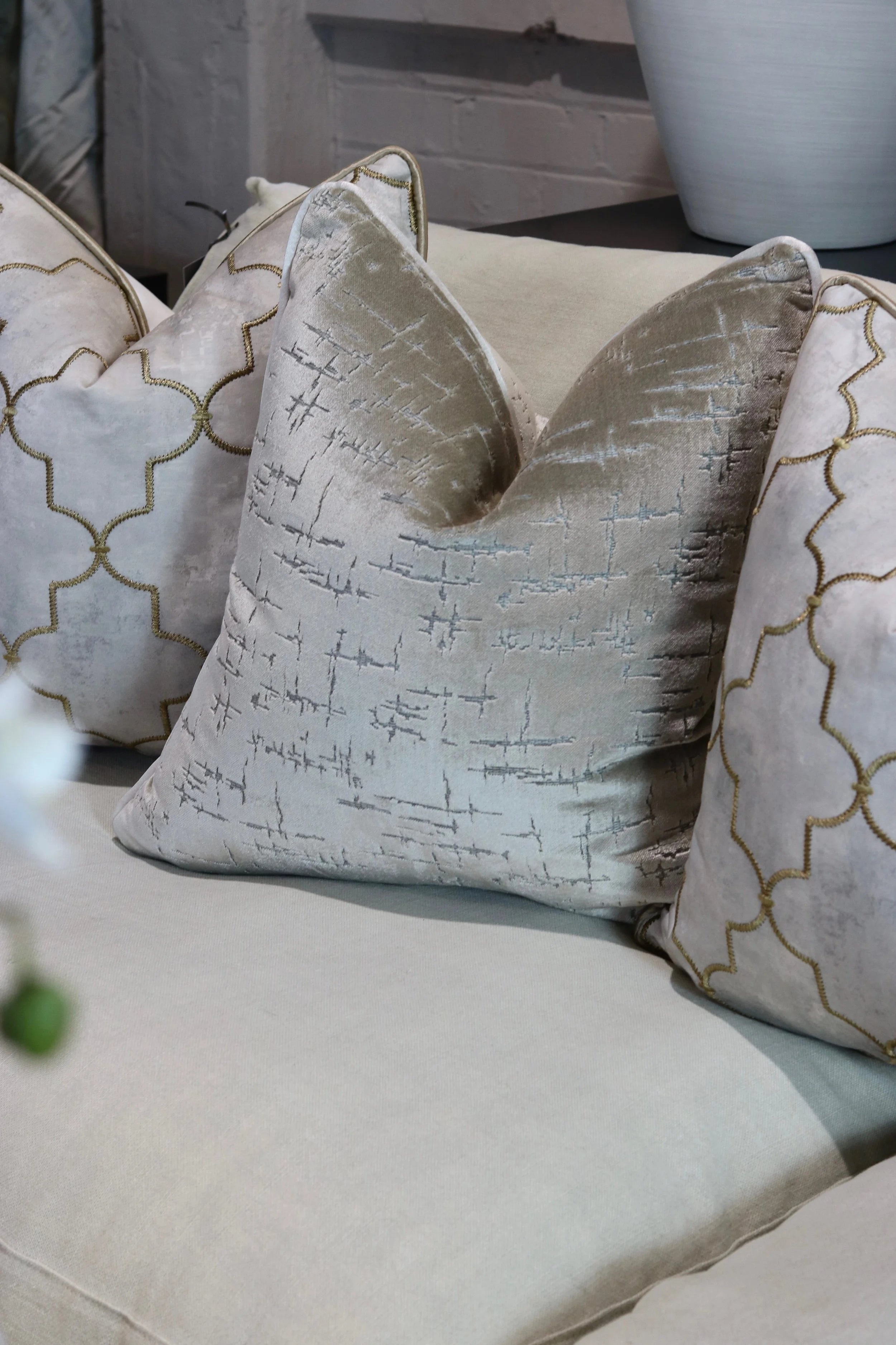 Lilou Gold Sofa Cushion Set