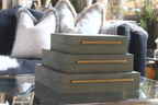 Set of 3 Faux Shagreen Boxes