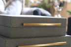 Set of 3 Faux Shagreen Boxes