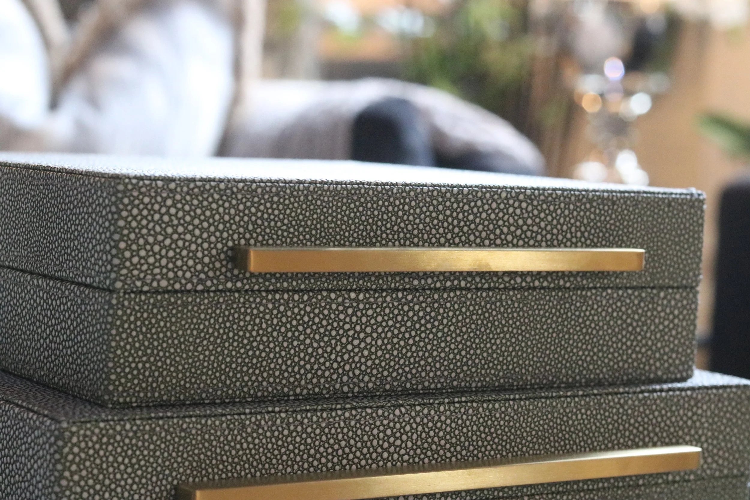 Set of 3 Faux Shagreen Boxes