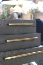 Set of 3 Faux Shagreen Boxes