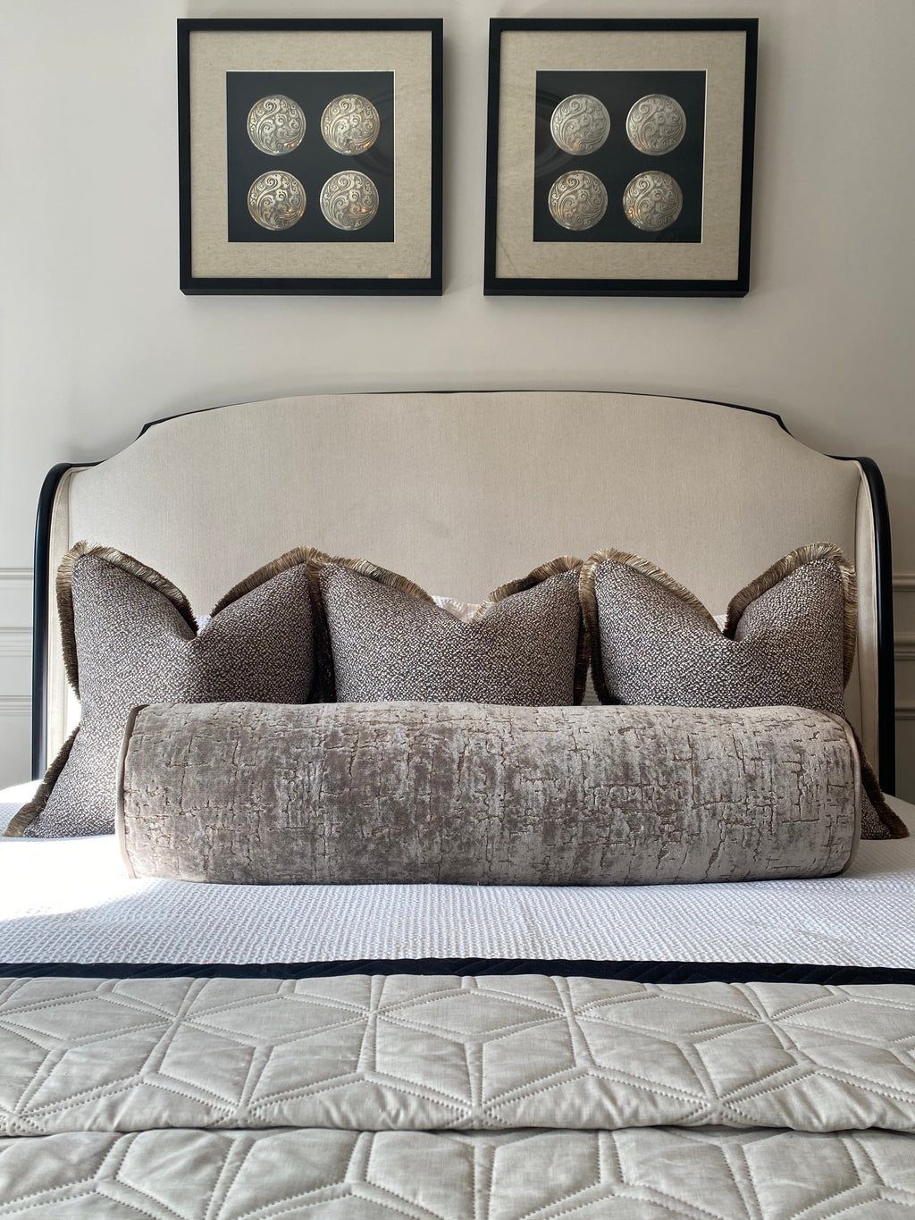 Arno Bronze Luxury Bed Cushion Set