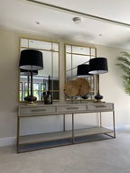 Black and Gold Table Lamp with Black Shade