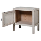 White-Wash Rattan Bedside Table
