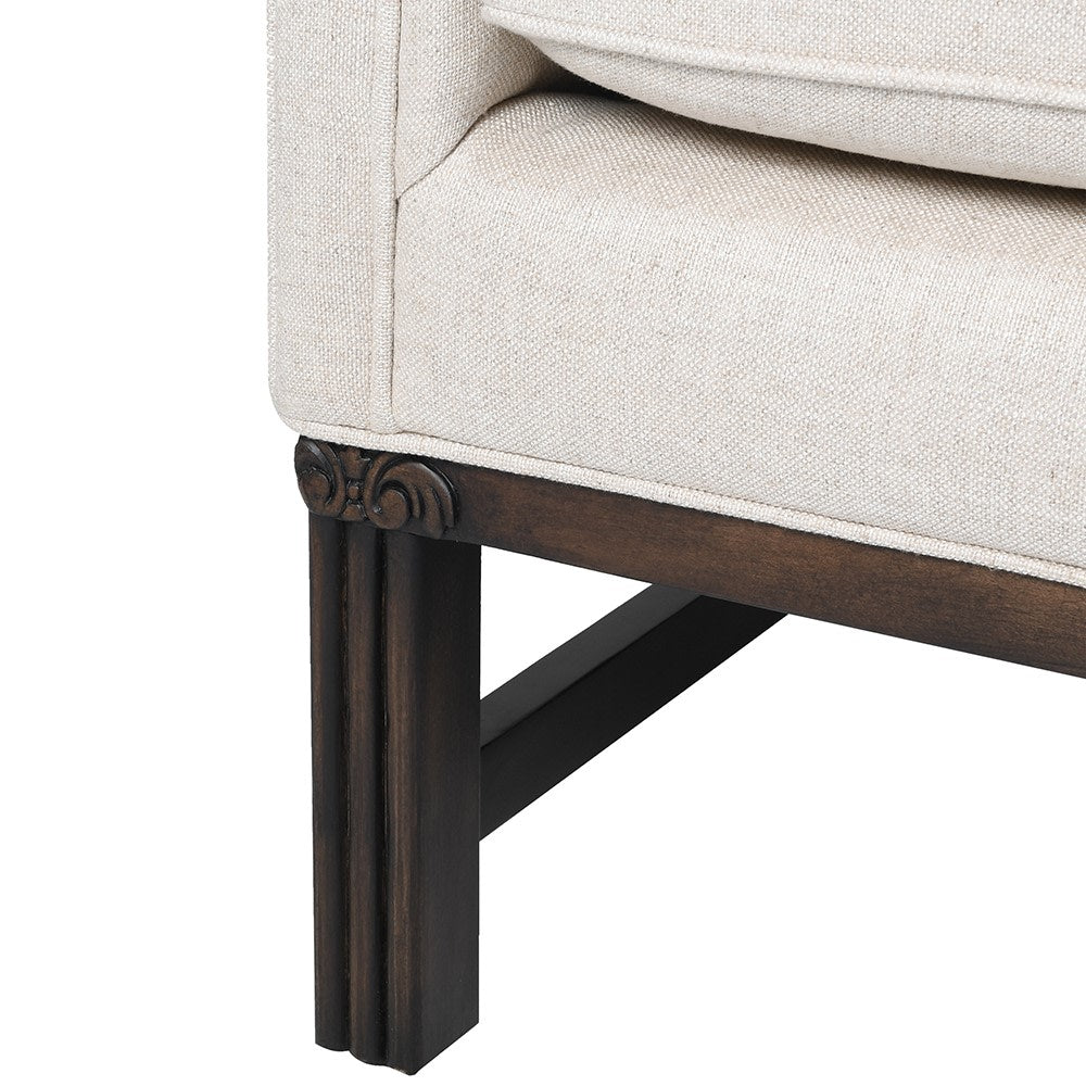 Ex-Display Linen Camelback 3 Seater Sofa