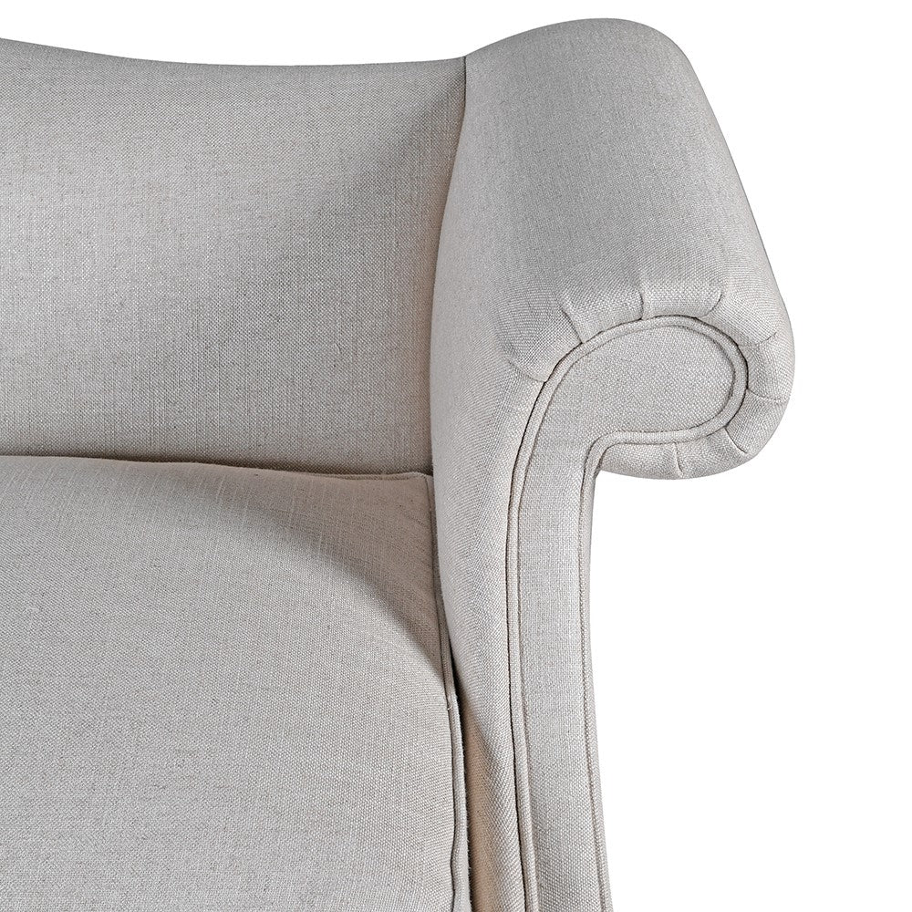 Ex-Display Linen Camelback 3 Seater Sofa