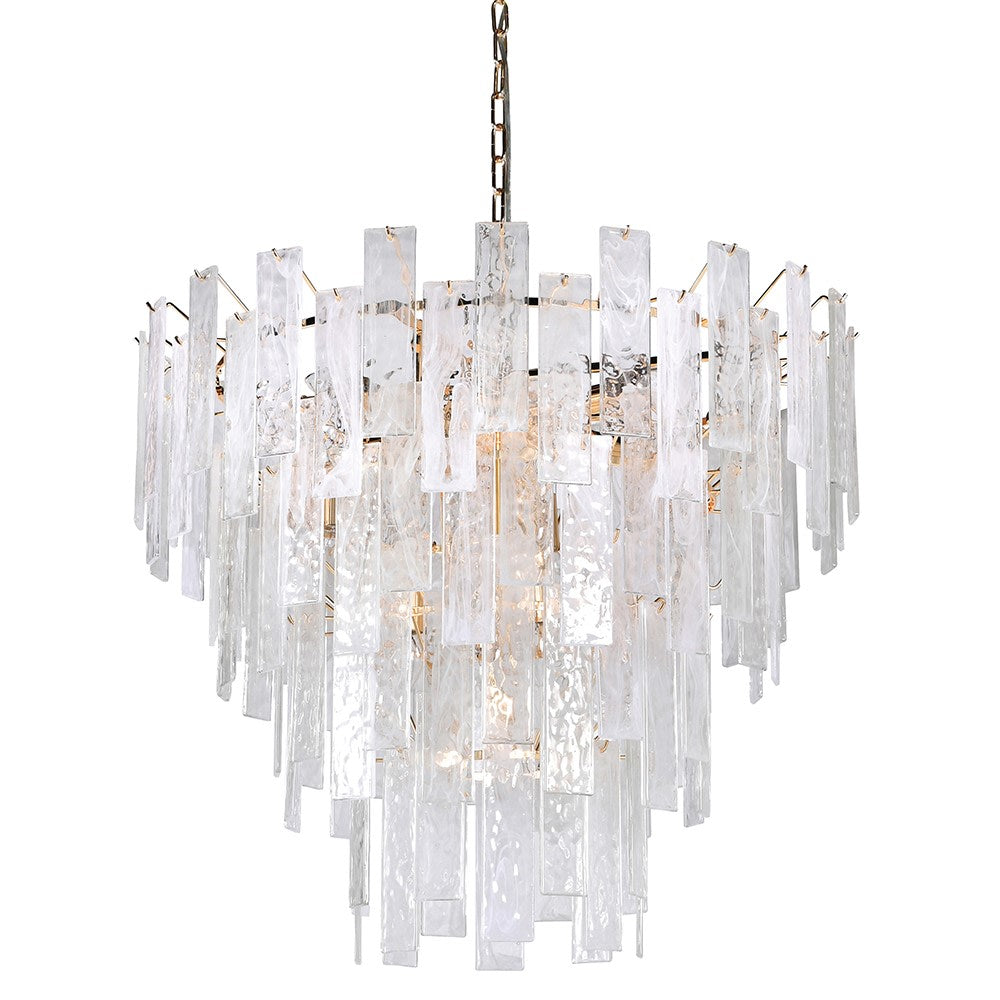 Textured Glass 4 Tier Chandelier