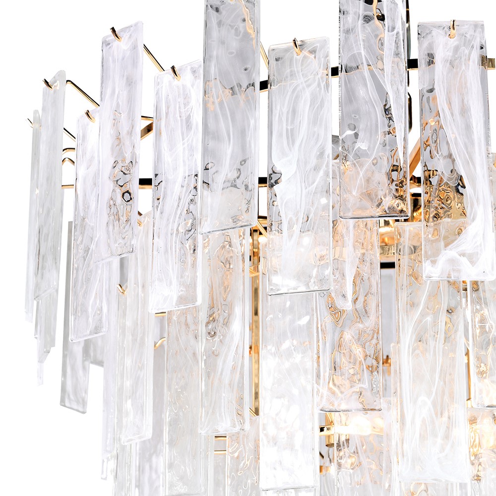 Textured Glass 4 Tier Chandelier