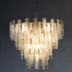 Textured Glass 4 Tier Chandelier