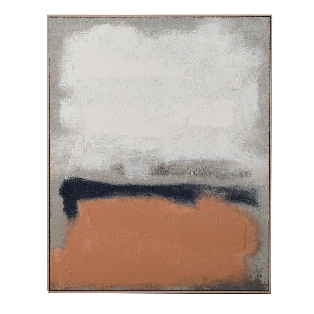Neutral Framed Abstract Canvas