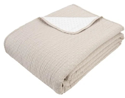 Jacquard Dot Natural King Bedspread