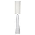 White Tapered Floor Lamp with Linen Shade