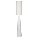 White Tapered Floor Lamp with Linen Shade