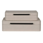 Set of 2 Cream Trinket Boxes