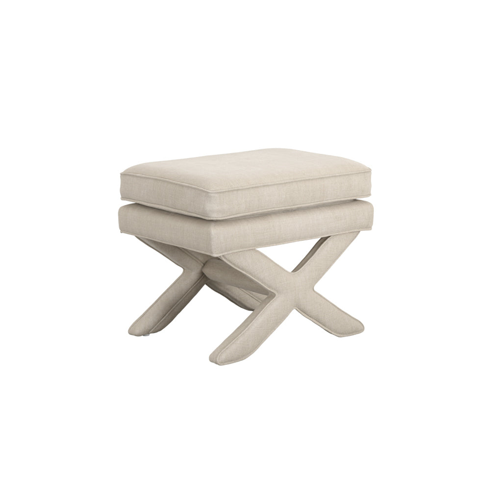 Stone Linen Footstool