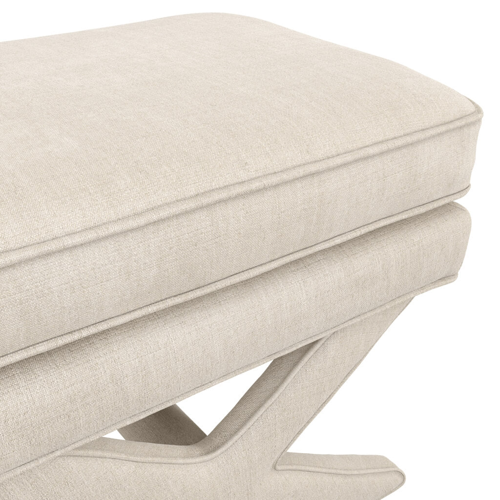 Stone Linen Footstool