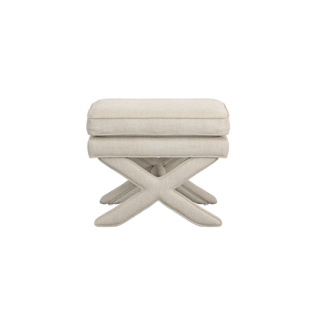 Stone Linen Footstool