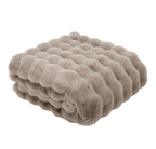 Taupe Waffle Faux Fur Throw