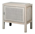 White-Wash Rattan Bedside Table