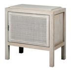 White-Wash Rattan Bedside Table
