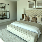 Linen Bed with Bench Footboard