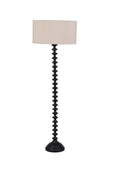 Ridged Floor Lamp with Beige Shade
