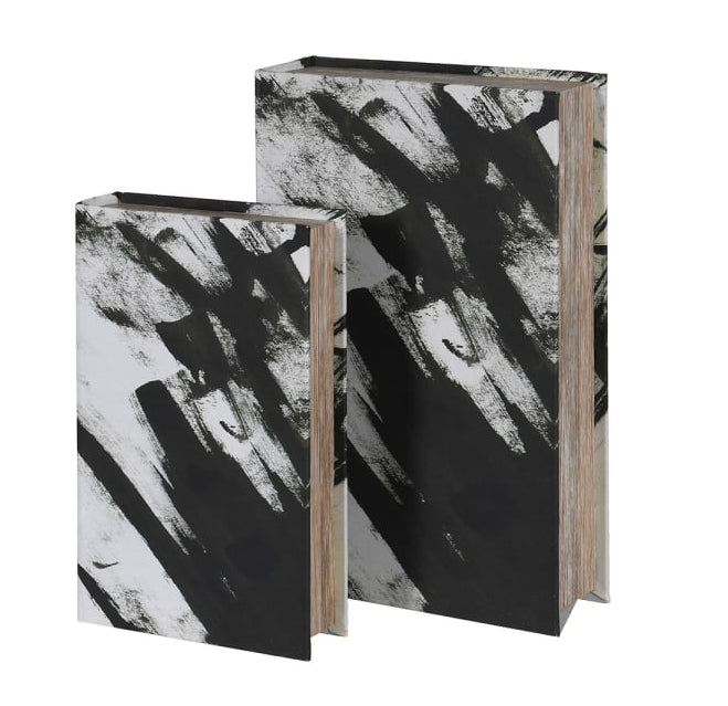 Set of 2 Brush Stroke Book Boxes