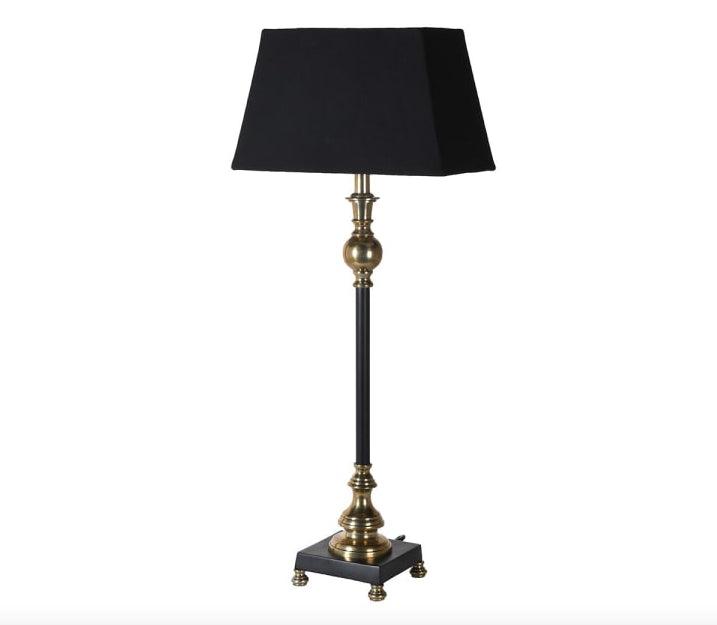 Slim Black Table Lamp with Shade