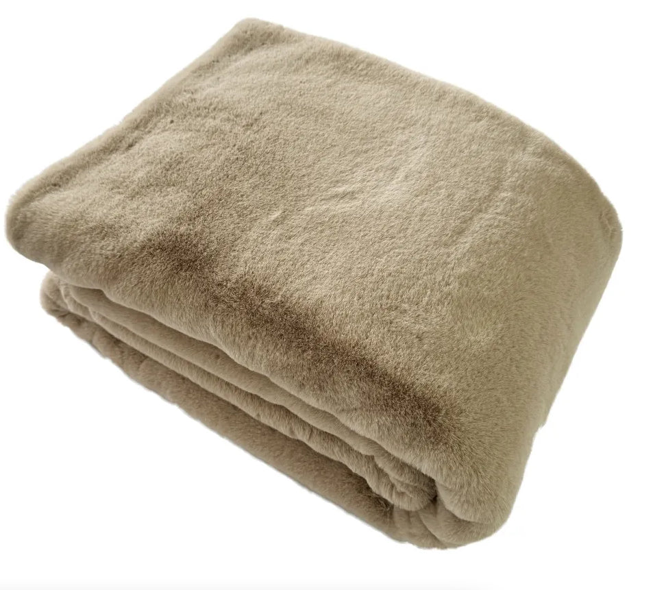 Caramel Faux Fur Throw