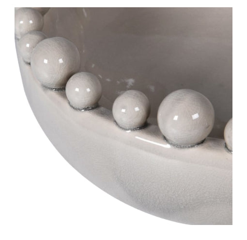 Cream Bobble Edged Bowl