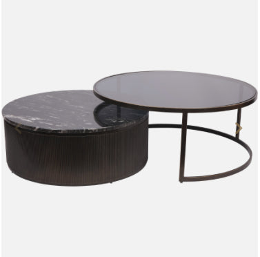 Belvedere Black Set of 2 Nesting Coffee Tables