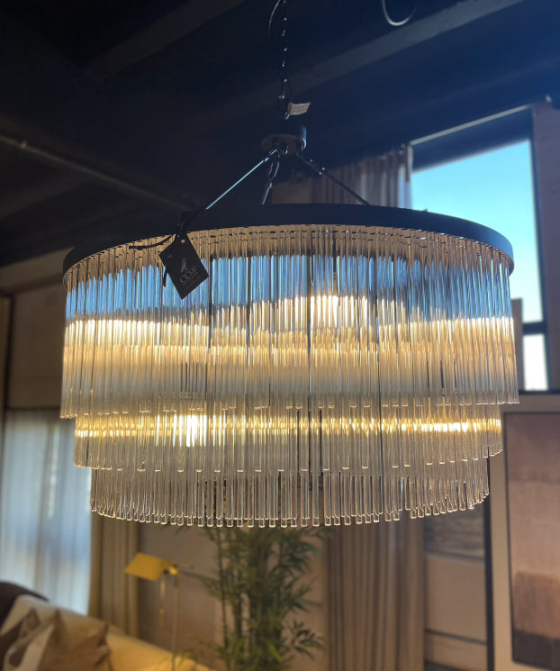 Round 3 Tier Glass Tubes Chandelier