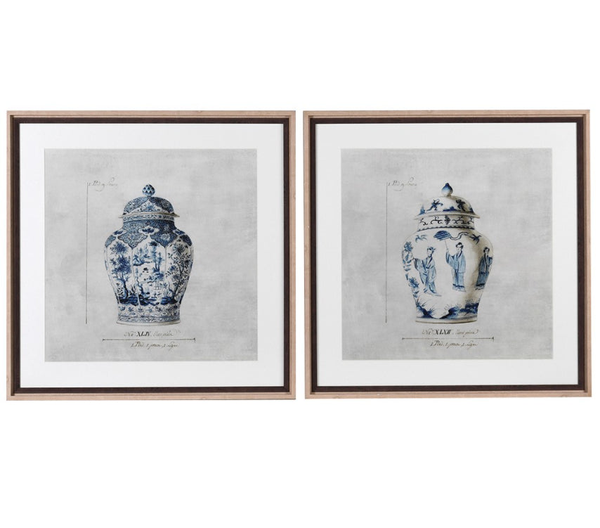 Set of 2 Chinoisery Urn Picture