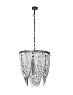 White Wash Wooden Bead Chandelier