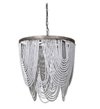 White Wash Wooden Bead Chandelier