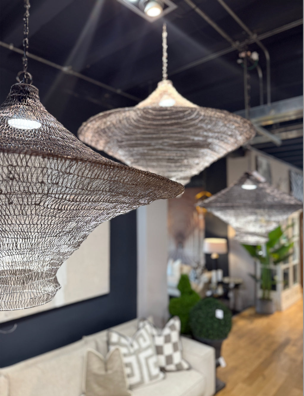 Woven Wire Pendant Light