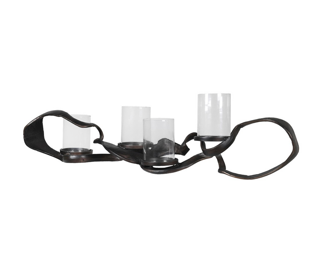 Black Knotted Hand Forged Candle Holder